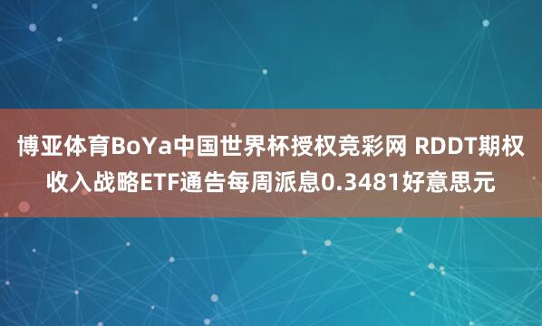 博亚体育BoYa中国世界杯授权竞彩网 RDDT期权收入战略ETF通告每周派息0.3481好意思元