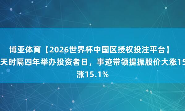 博亚体育【2026世界杯中国区授权投注平台】 声破天时隔四年举办投资者日，事迹带领提振股价大涨15.1%