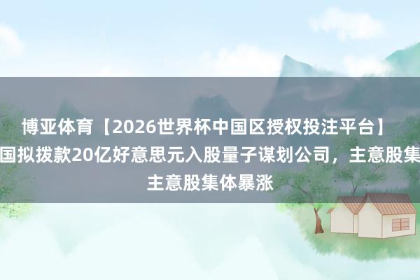博亚体育【2026世界杯中国区授权投注平台】 好意思国拟拨款20亿好意思元入股量子谋划公司，主意股集体暴涨