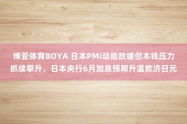 博亚体育BOYA 日本PMI动能放缓但本钱压力抓续攀升，日本央行6月加息预期升温救济日元