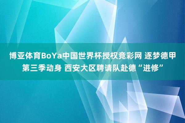 博亚体育BoYa中国世界杯授权竞彩网 逐梦德甲第三季动身 西安大区聘请队赴德“进修”