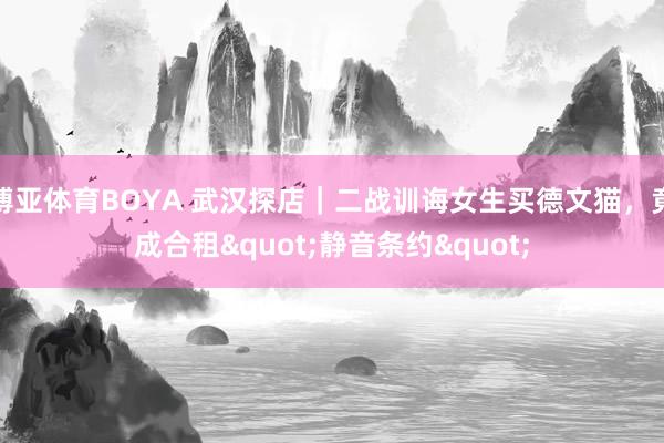 博亚体育BOYA 武汉探店｜二战训诲女生买德文猫，竟成合租"静音条约"