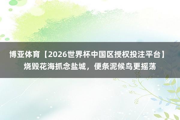 博亚体育【2026世界杯中国区授权投注平台】 烧毁花海抓念盐城，便条泥候鸟更摇荡