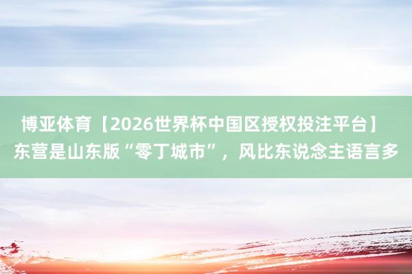 博亚体育【2026世界杯中国区授权投注平台】 东营是山东版“零丁城市”，风比东说念主语言多
