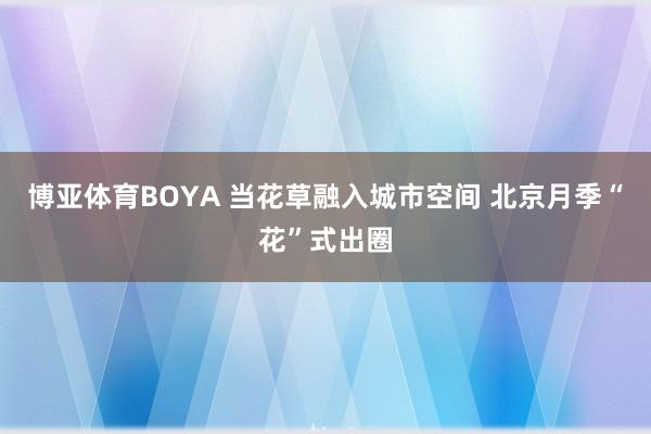 博亚体育BOYA 当花草融入城市空间 北京月季“花”式出圈