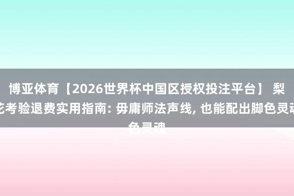 博亚体育【2026世界杯中国区授权投注平台】 梨花考验退费实用指南: 毋庸师法声线， 也能配出脚色灵魂