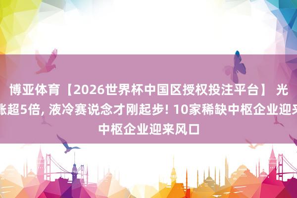 博亚体育【2026世界杯中国区授权投注平台】 光模块涨超5倍， 液冷赛说念才刚起步! 10家稀缺中枢企业迎来风口