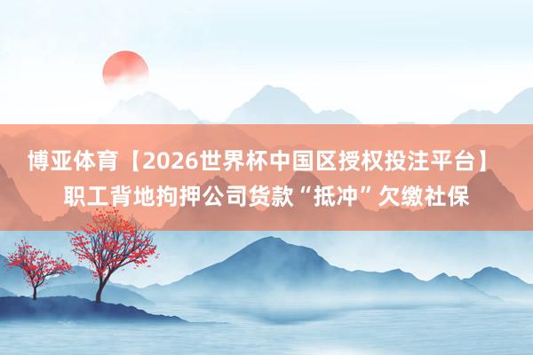 博亚体育【2026世界杯中国区授权投注平台】 职工背地拘押公司货款“抵冲”欠缴社保