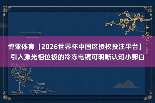 博亚体育【2026世界杯中国区授权投注平台】 引入激光相位板的冷冻电镜可明晰认知小卵白