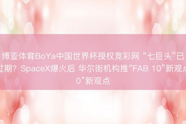 博亚体育BoYa中国世界杯授权竞彩网 “七巨头”已过期？SpaceX爆火后 华尔街机构推“FAB 10”新观点