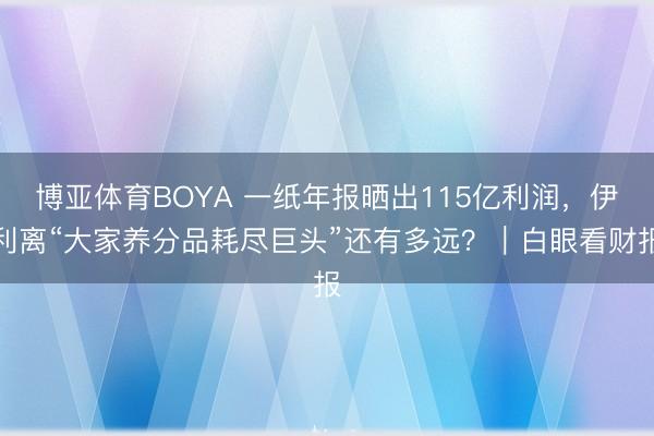 博亚体育BOYA 一纸年报晒出115亿利润，伊利离“大家养分品耗尽巨头”还有多远？｜白眼看财报